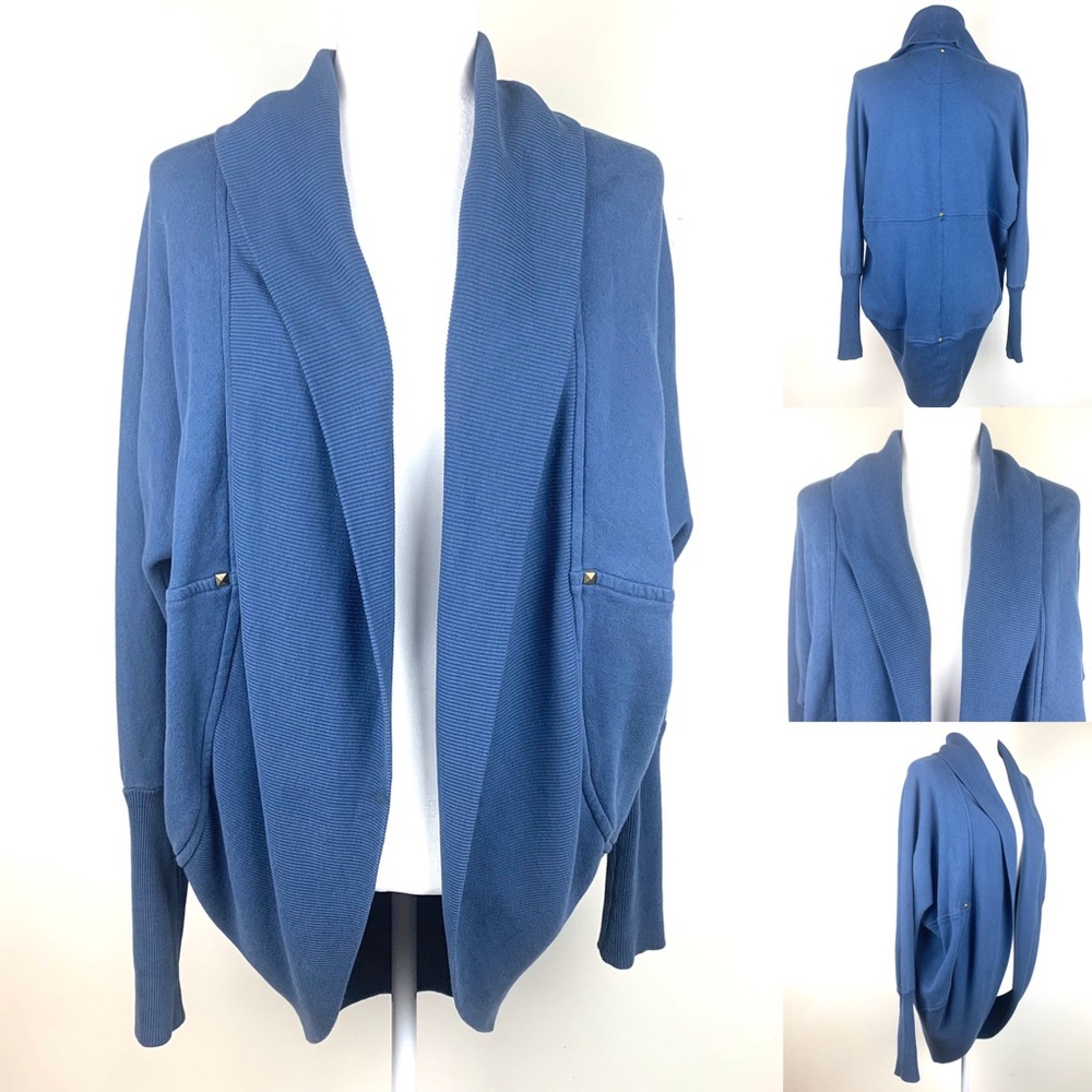 Aritzia Wilfred Diderot Blue Sweater Open Front